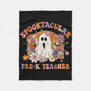 Spooktacular Pre-k Teacher Happy Halloween Matchin Fleece Blanket