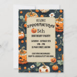 spooktacular pumpkin Halloween kids birthday  Invitation<br><div class="desc">spooktacular pumpkin Halloween kids birthday Invitation with the illustrations of spooky orange pumpkins and flowers. Perfect for Halloween themed kids birthday invitation,  1st birthday,  spooky one,  spooktacular party,  little boo, </div>