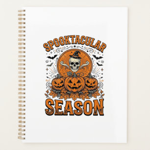 Spooktacular Season Vintage Halloween Skull Pumpki Planner