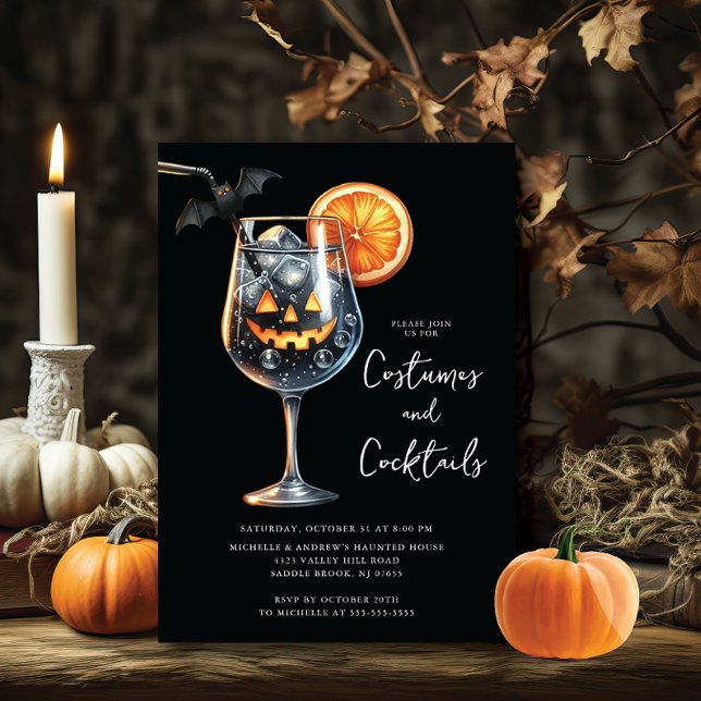Spooktacular Sips Cocktail Halloween Party Invitation (Creator Uploaded)