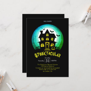 Spooktacular Spooky House Halloween Party Card