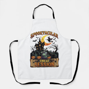 Spooktacular Sweat Session Haunted House Witch Cau Apron