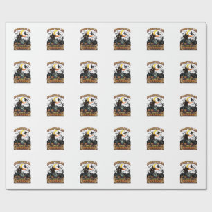 Spooktacular Sweat Session Haunted House Witch Cau Wrapping Paper