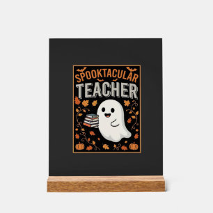 Spooktacular Teacher Halloween Ghost Design_1 Acrylic Sign