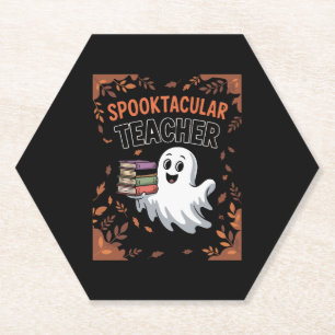 Spooktacular Teacher Halloween T-shirt Paper Coaster