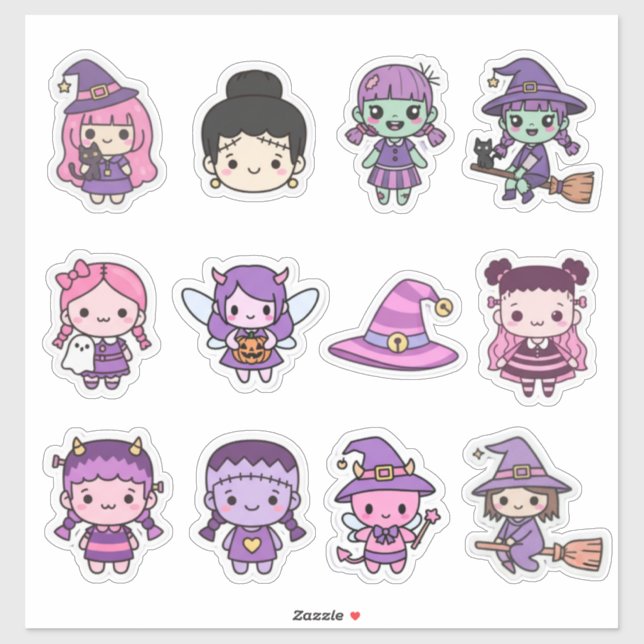 Spooktaturar! Kawaii Halloween Chibi Sticker Colle (Sheet)