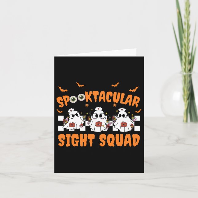 Spooktocular Sight Squad Ghost Halloween Optometry Card (Front)