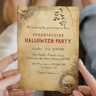 Spooktular I Skull Halloween Party Invitation