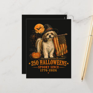 Spooky 250 Halloweens Shih Tzu Patriotic 1776-2026 Holiday Postcard