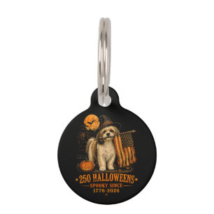 Spooky 250 Halloweens Shih Tzu Patriotic 1776-2026 Pet Tag