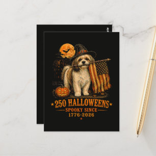 Spooky 250 Halloweens Shih Tzu Patriotic 1776-2026 Postcard