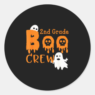 Spooky 2nd grade boo crew - scary ghosts classic round sticker