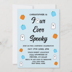 Spooky 4th Birthday Invitation
