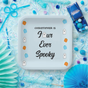 Spooky 4th Birthday Paper Plate