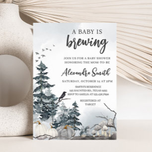 Spooky A Baby is Brewing Baby Shower Invitation