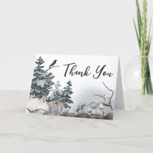 Spooky A Baby is Brewing Baby Shower  Thank You Card