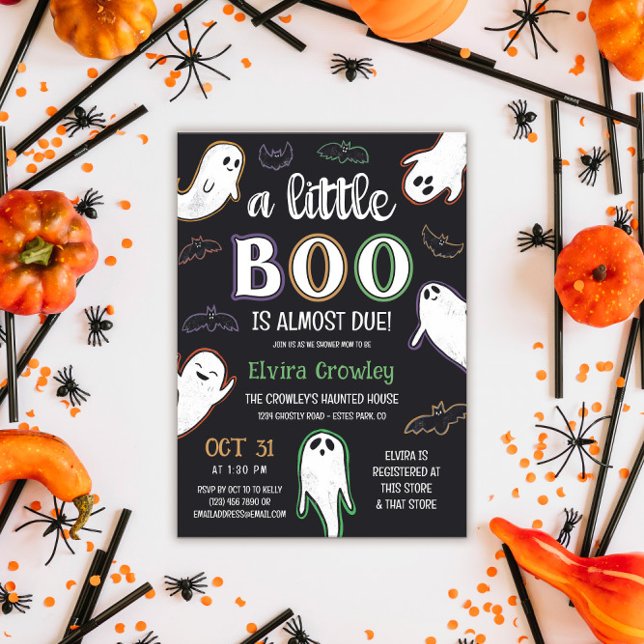 Spooky A Little Boo Halloween Baby Shower Invitation (Creator Uploaded)