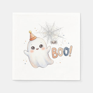 Spooky adorable little ghost. Boo! Napkin