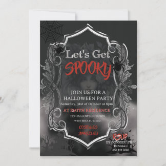 Spooky Adult Halloween Party Vintage  Invitation