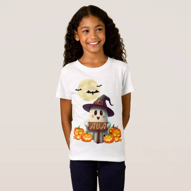Spooky Adventure of a ghost name “Ava” T-Shirt (Front Full)