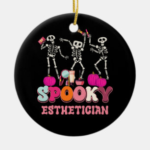 Spooky Aesthetician Halloween Skeleton Skin Therap Ceramic Tree Decoration