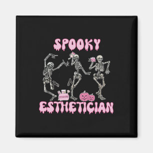 Spooky Aesthetician Halloween Skeleton Skin Therap Magnet