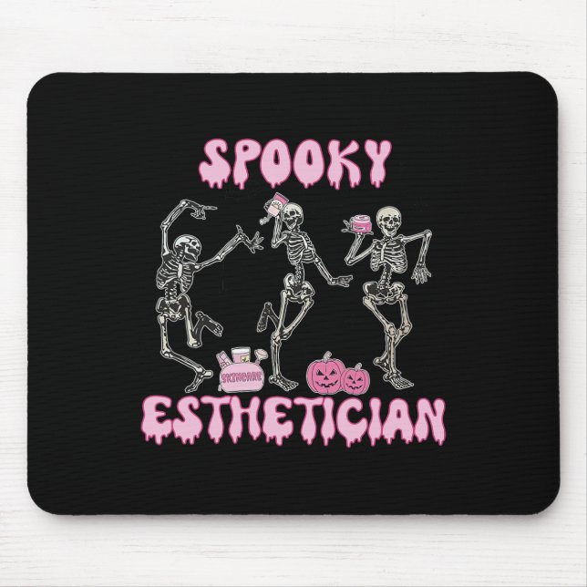 Spooky Aesthetician Halloween Skeleton Skin Therap Mouse Mat (Front)