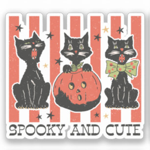Spooky and Cute - Black Cat and Pumpkin