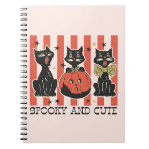 Spooky and Cute - Black Cat and Pumpkin Notebook