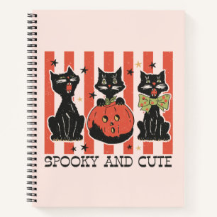 Spooky and Cute - Black Cat and Pumpkin Notebook