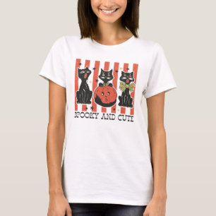 Spooky and Cute - Black Cat and Pumpkin T-Shirt