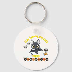 Spooky And Cute Halloween Bat Key Ring