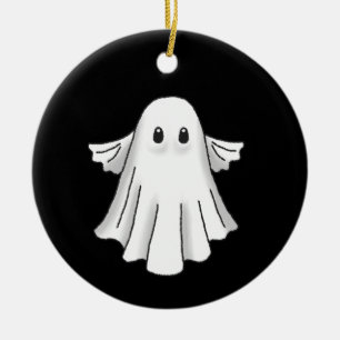 Spooky and Cute Halloween Ghost Ceramic Tree Decoration