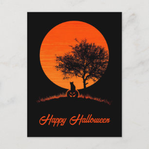 Spooky and cute Halloween Greeting Postcard