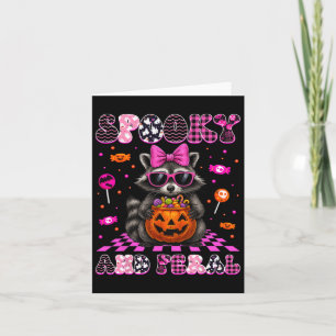Spooky And Feral Cute Raccoon Halloween Costumes W Card