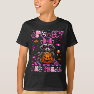 Spooky And Feral Cute Racoon Halloween Costumes W T-Shirt