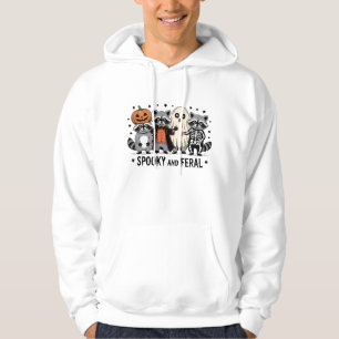 Spooky and Feral Funny Halloween Racoon Hoodie