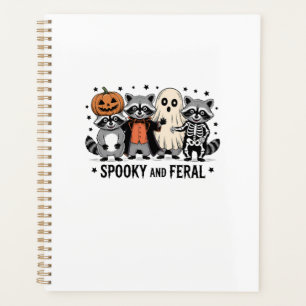 Spooky and Feral Funny Halloween Racoon Planner