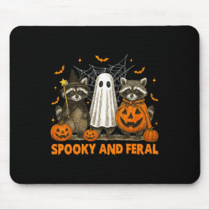 Spooky And Feral Halloween Cute Ghost Racoon Tric Mouse Mat