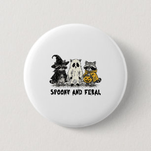 Spooky And Feral Halloween Racoon Spooky Season T 6 Cm Round Badge