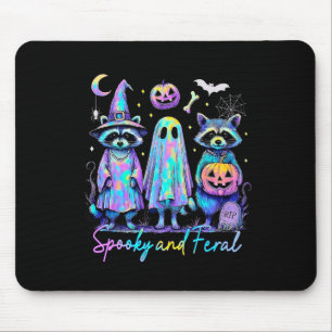 Spooky And Feral Halloween Racoon Witch Ghost Jac Mouse Mat