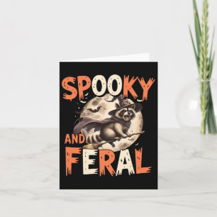 Spooky And Feral Racoon Halloween Funny Halloween Card