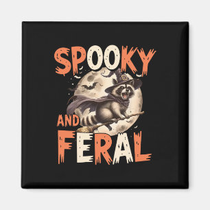 Spooky And Feral Racoon Halloween Funny Halloween Magnet