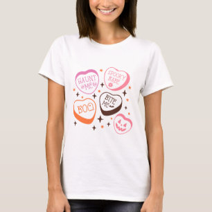 Spooky and Fun Conversation Hearts Halloween T-Shirt