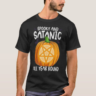 Spooky And Satanic Thanksgiving Pumpkin Pentagram T-Shirt