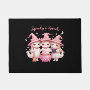 Spooky and Sweet Cute Witch Cat Oversized T-Shirt Doormat