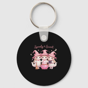 Spooky and Sweet Cute Witch Cat Oversized T-Shirt Key Ring