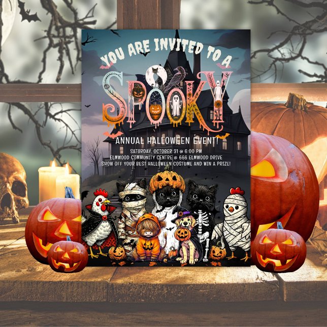 Spooky Animal Costume Party Invitation (Creator Uploaded)