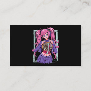 Spooky Anime Girl Waifu Halloween Pastel Goth Occu Business Card