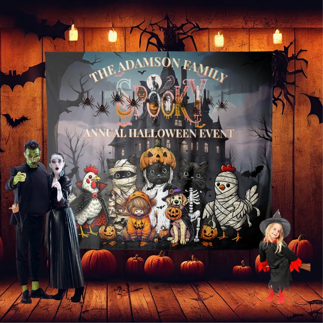 Spooky Annual Halloween Family Event Backdrop Tapestry (Creator Uploaded)